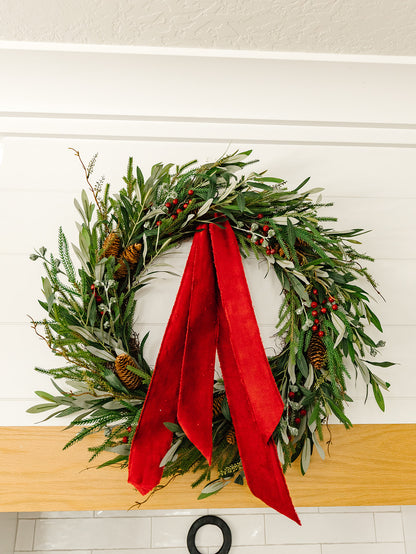Pine cone/Berry/Eucalyptus/Pine Wreath - 32"