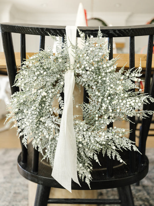 Glittered Snowy Fern Wreath