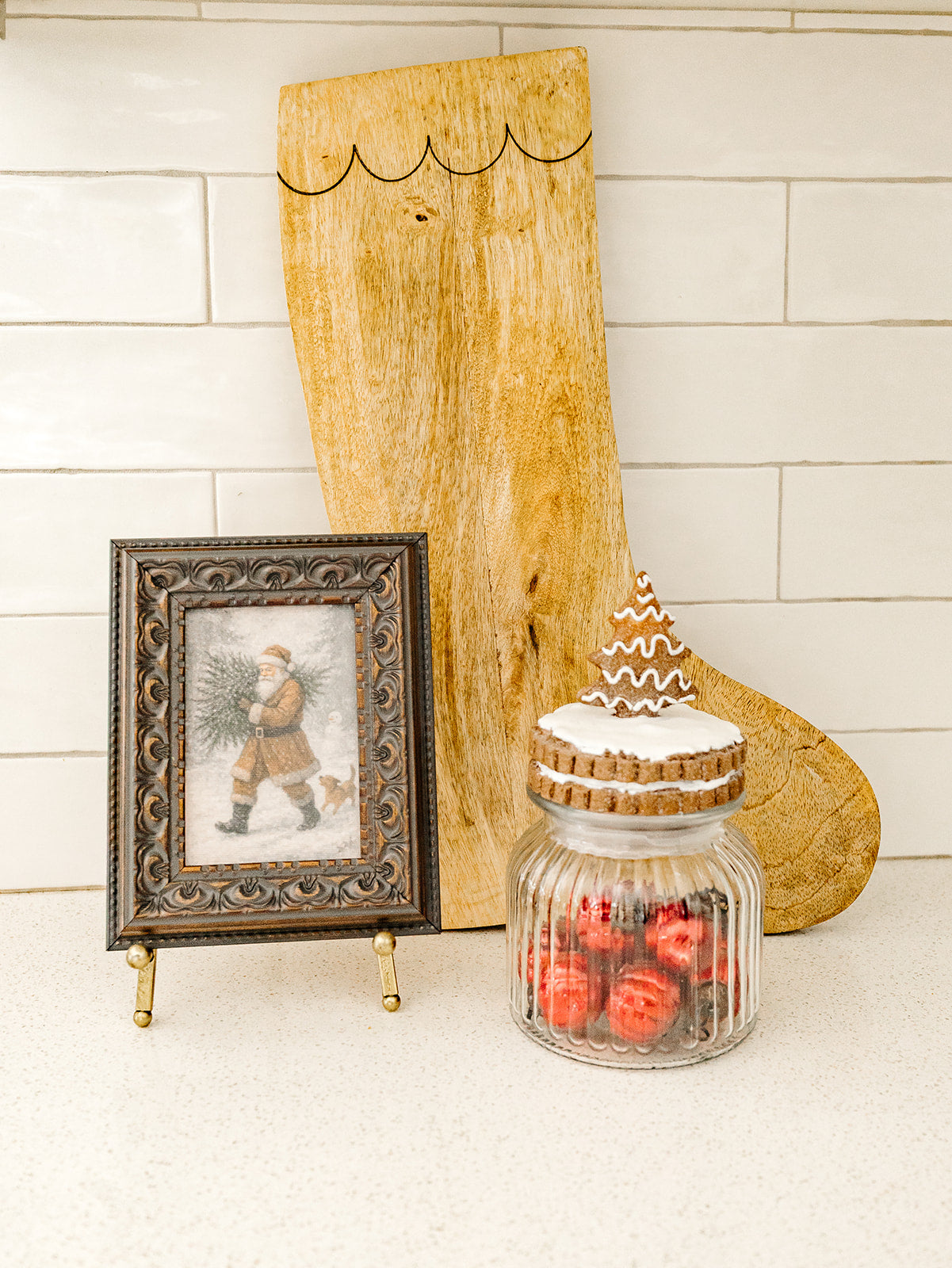 Mango Wood Stocking Shaped Board