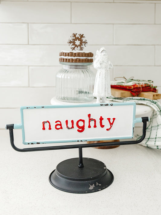 Naughty Nice Flip Sign