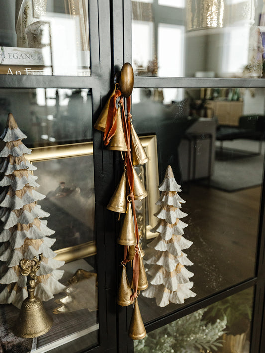 Hanging Bells with Velvet Ribbon - 16"