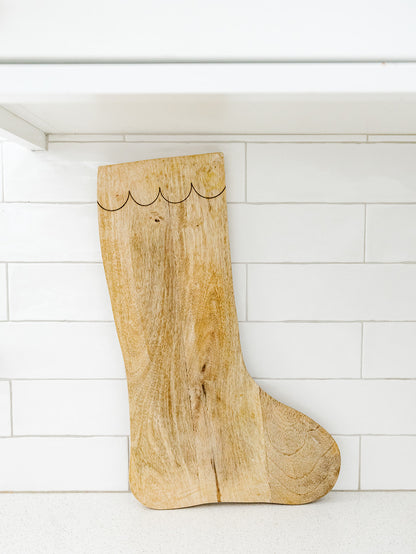 Mango Wood Stocking Shaped Board