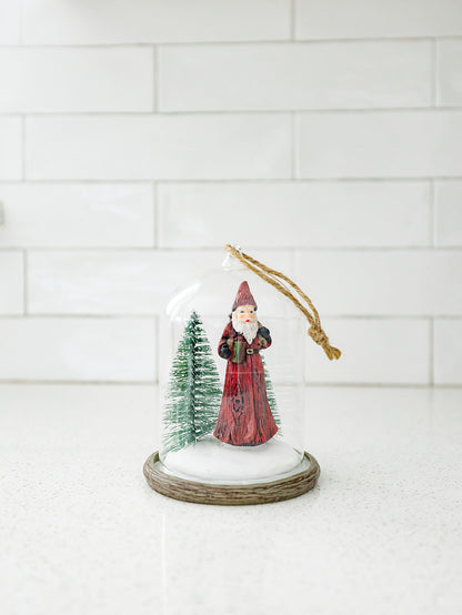 Glass Dome Santa Ornament - 2 Styles