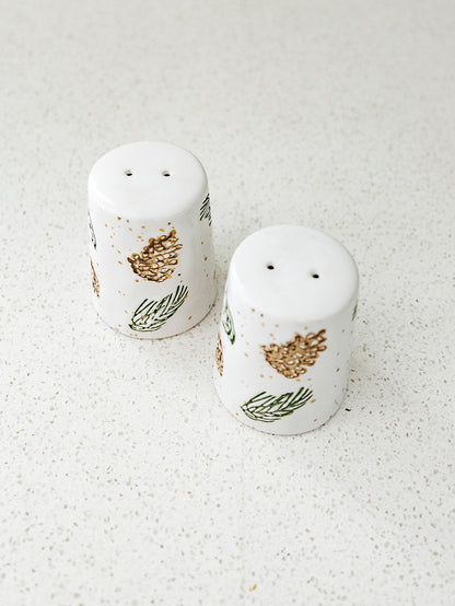 Holly Leaf Salt and Pepper Shakers - Set of 2