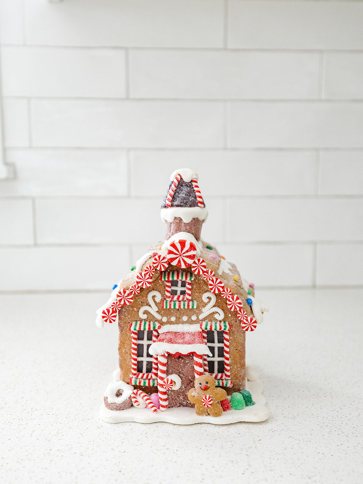 Glittered LED Gingerbread House with Timers - 2 Styles