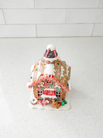 Glittered LED Gingerbread House with Timers - 2 Styles