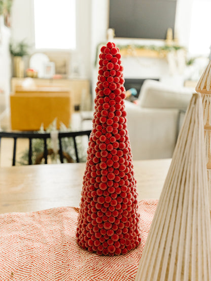 Icy Red Berry Cone Tree - 3 Sizes