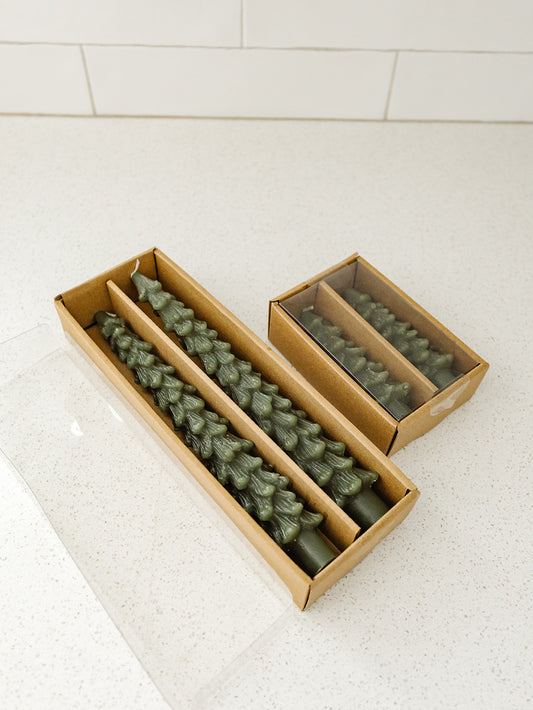Green Tree Shaped Taper Set of 2 - 2 sizes