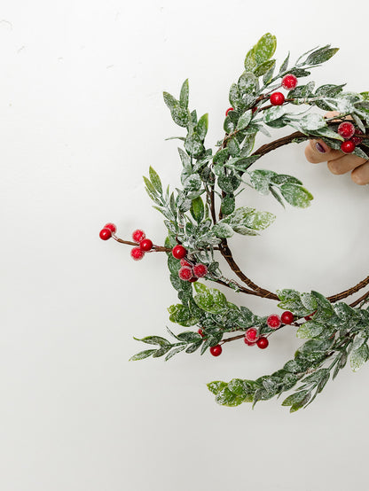 Frosted Leaves and Berry Wreath