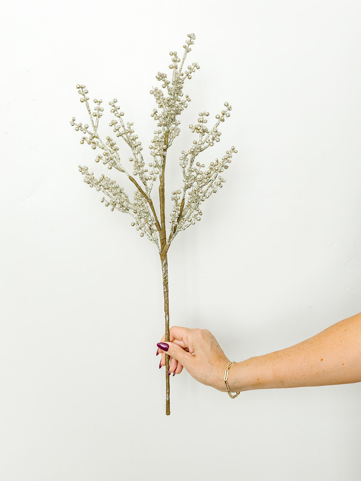 Antique Silver Berry Stem - 26"