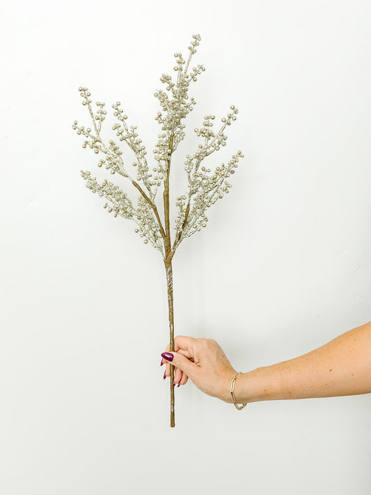 Antique Silver Berry Stem - 26"
