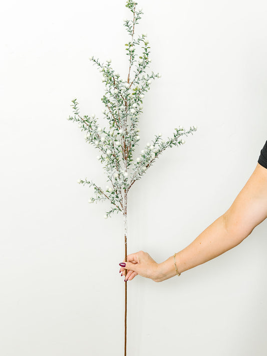 Snowy White Berry Spray - 48"