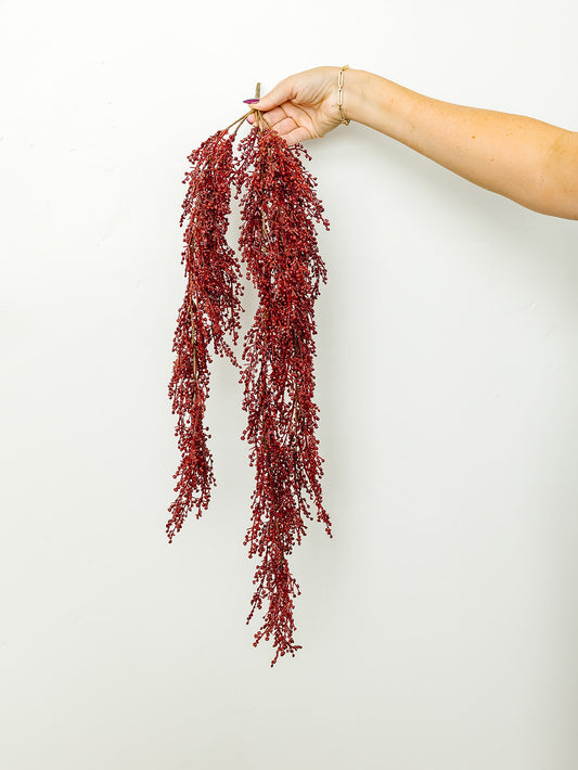 Mini Red Berry Hanging Branch - 29"