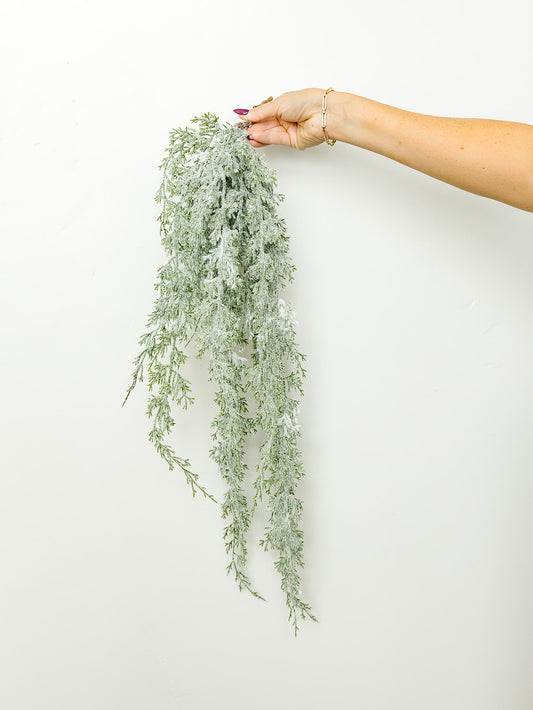 Hanging Flocked Cedar Branch - 30"
