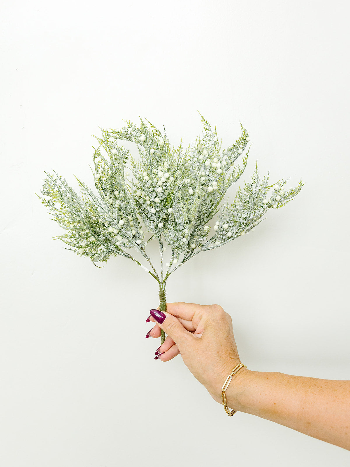 Glittered Snowy Fern - 13”