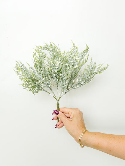 Glittered Snowy Fern - 13”