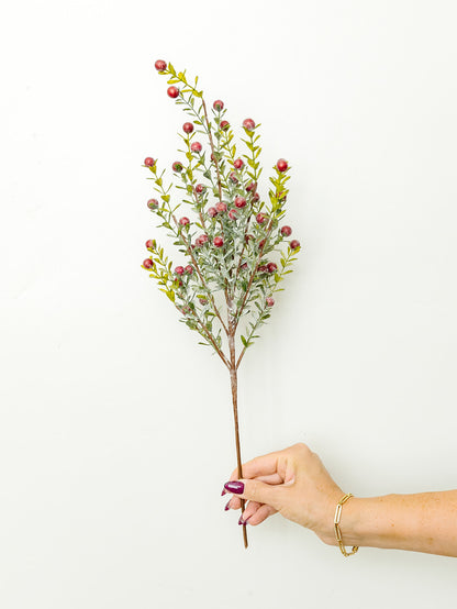 Glittered Snowy Berry Bush - 21" - Red