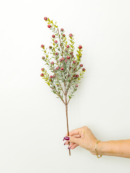 Glittered Snowy Berry Bush - 21" - Red
