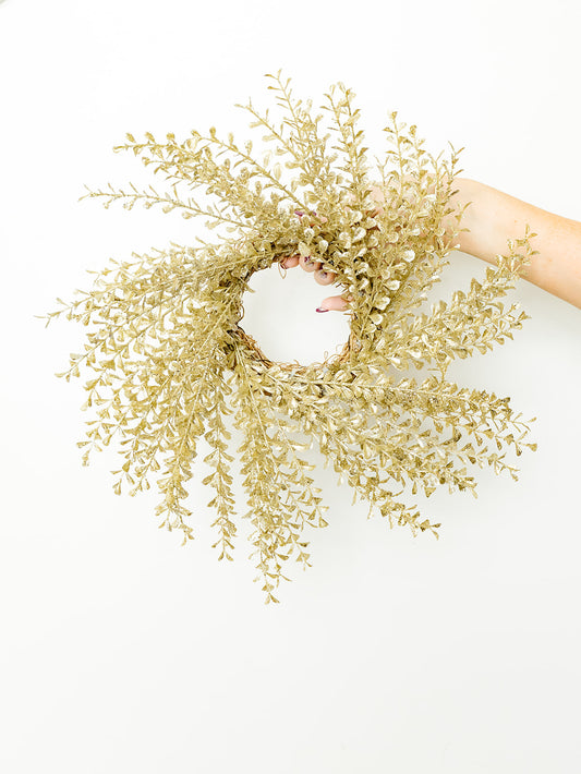 Champagne Glittered 16" Wreath