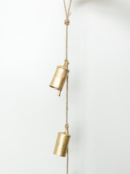 Antique Brass Bells on Jute - 28"