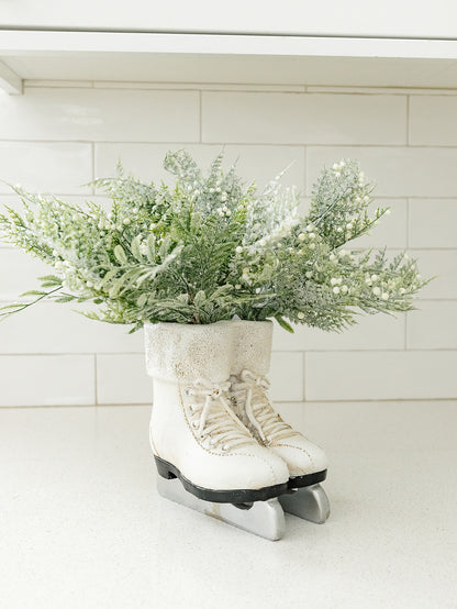 White Resin Pair of Ice Skates