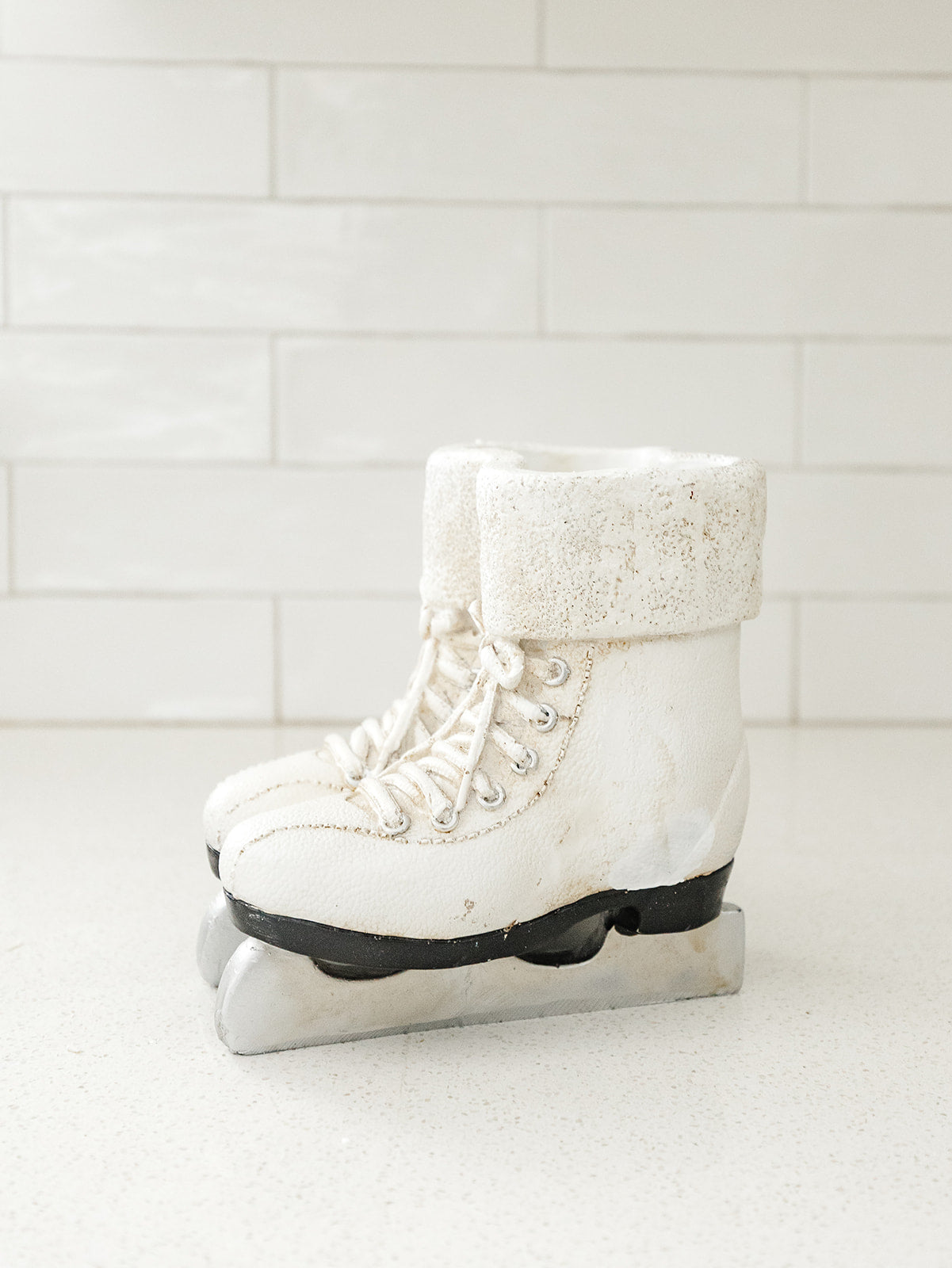 White Resin Pair of Ice Skates
