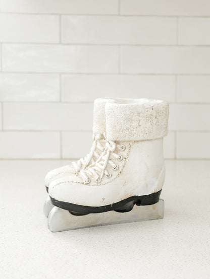 White Resin Pair of Ice Skates