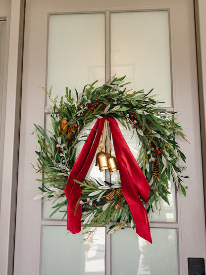 Pine cone/Berry/Eucalyptus/Pine Wreath - 32"