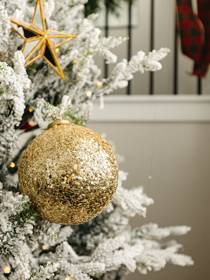 Gold Mosaic Glass Ornament - 5.5"