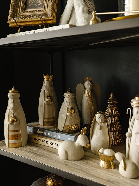 Beige and Gold Nativity - 9 Pieces