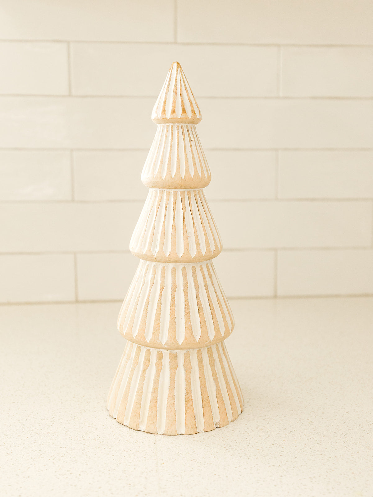 Natural and White Tiered Tree - 3 Sizes