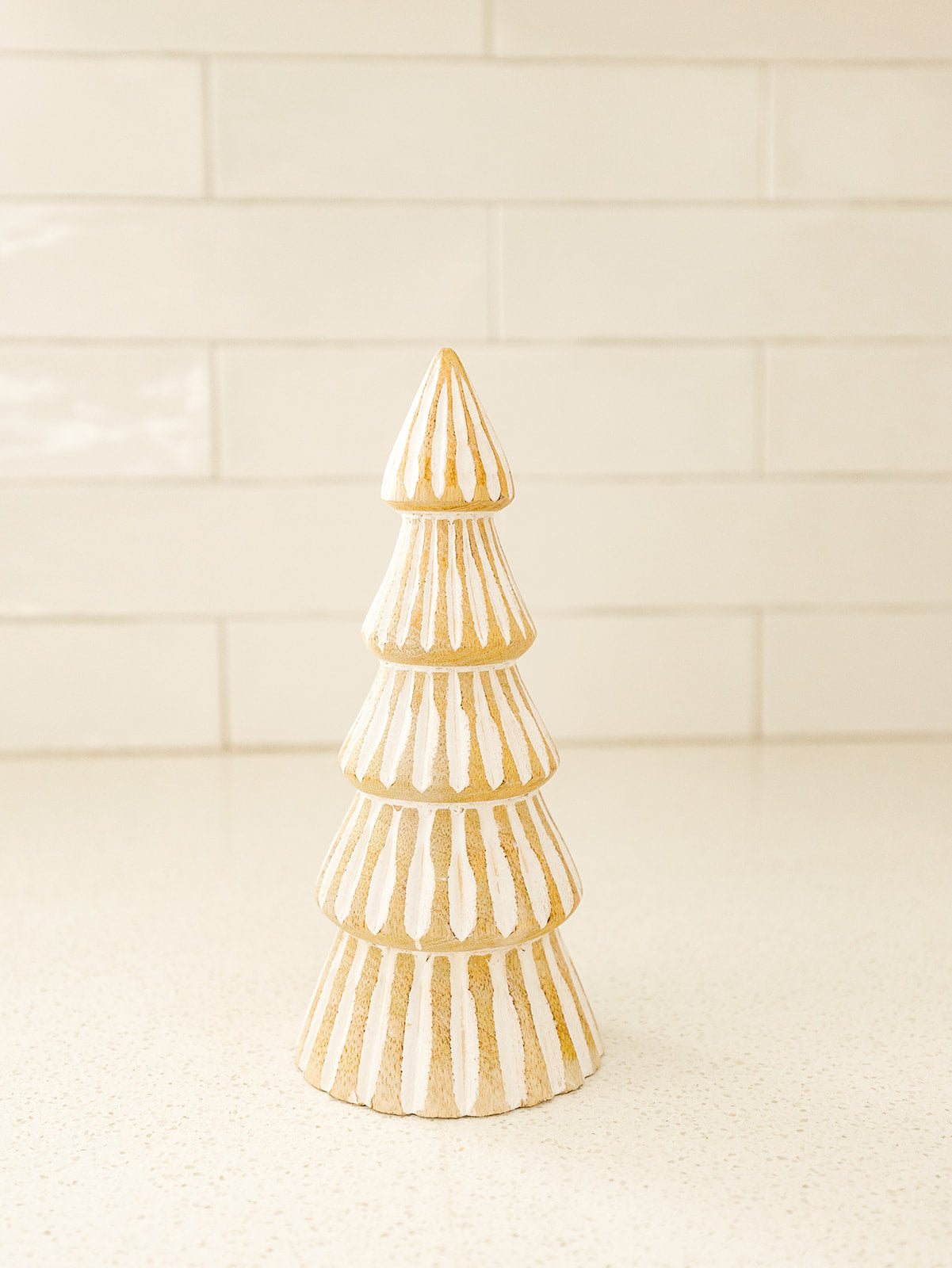 Natural and White Tiered Tree - 3 Sizes