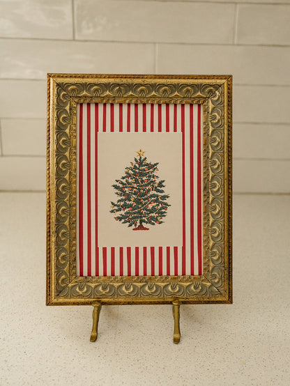 Red Striped Tree Framed Art - 2 Sizes