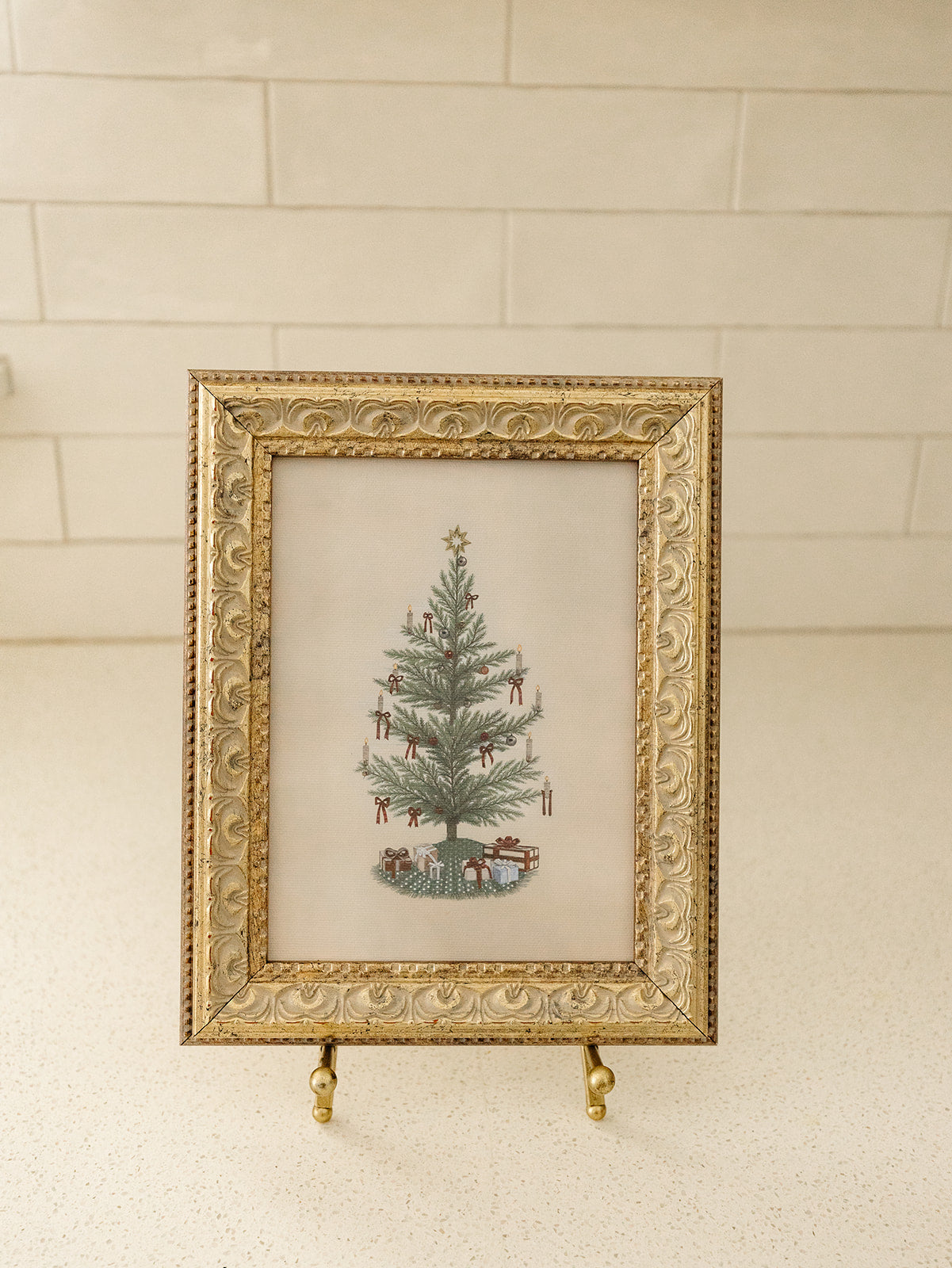 Christmas Tree Tied with Bows Framed Art - 2 Sizes