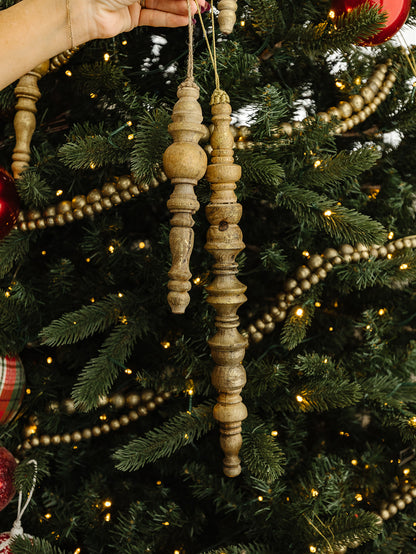 Antique Gold Wood Finial Ornament - 2 Sizes