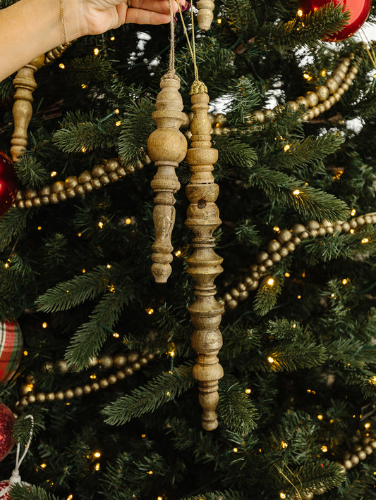 Antique Gold Wood Finial Ornament - 2 Sizes