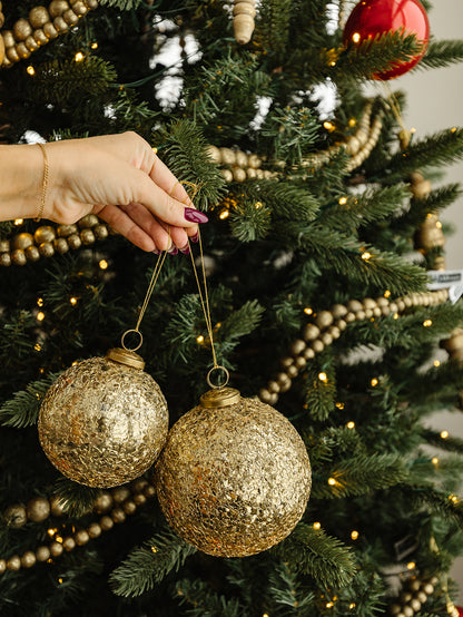Gold Mosaic Glass Ornament - 5.5"