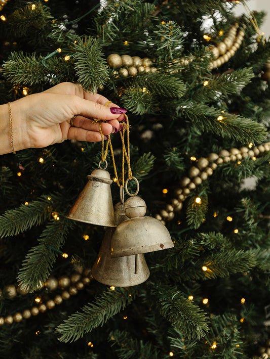 Distressed set of 3 Pewter Bells