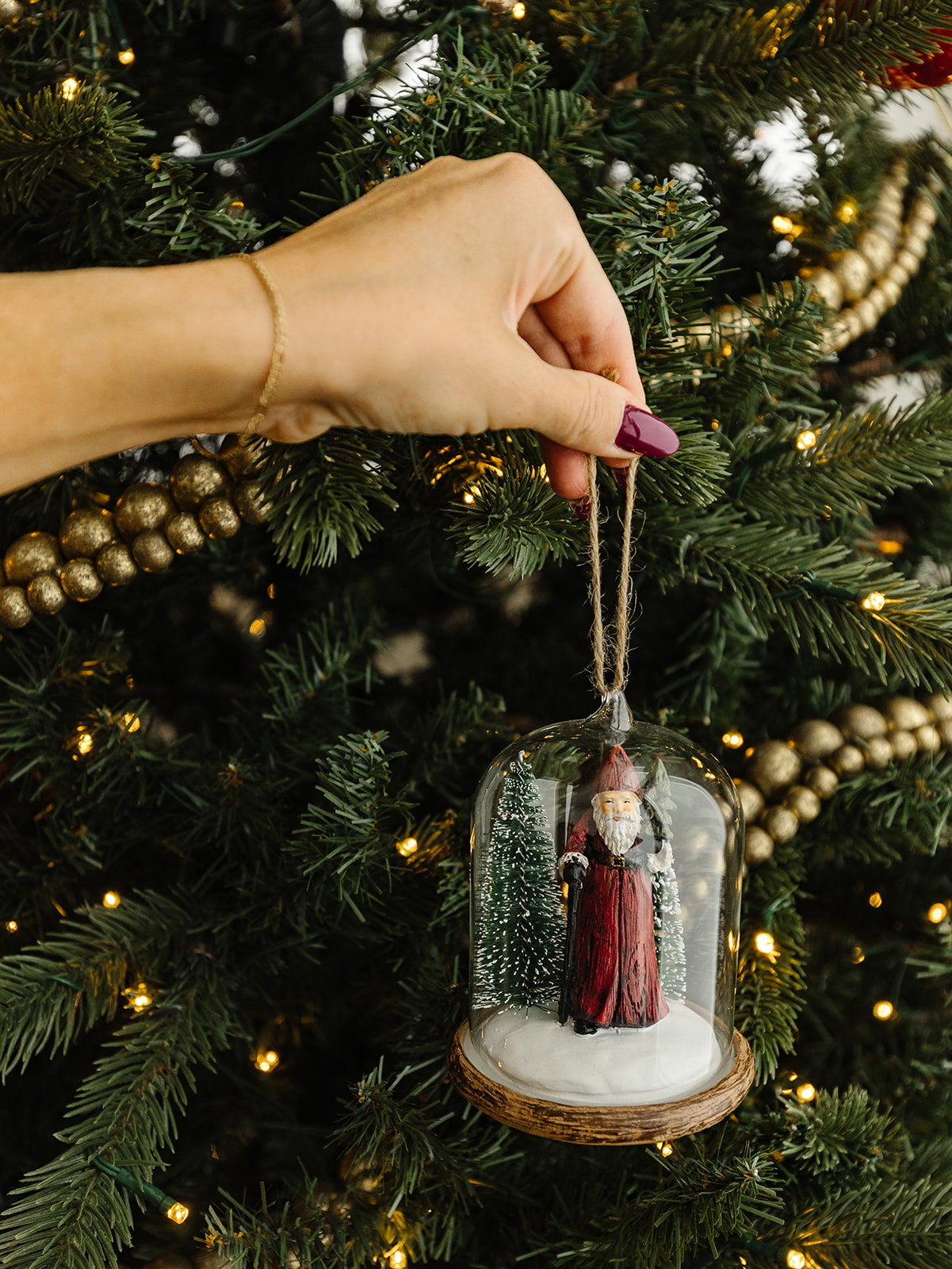 Glass Dome Santa Ornament - 2 Styles