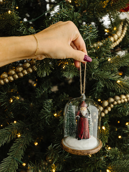 Glass Dome Santa Ornament - 2 Styles