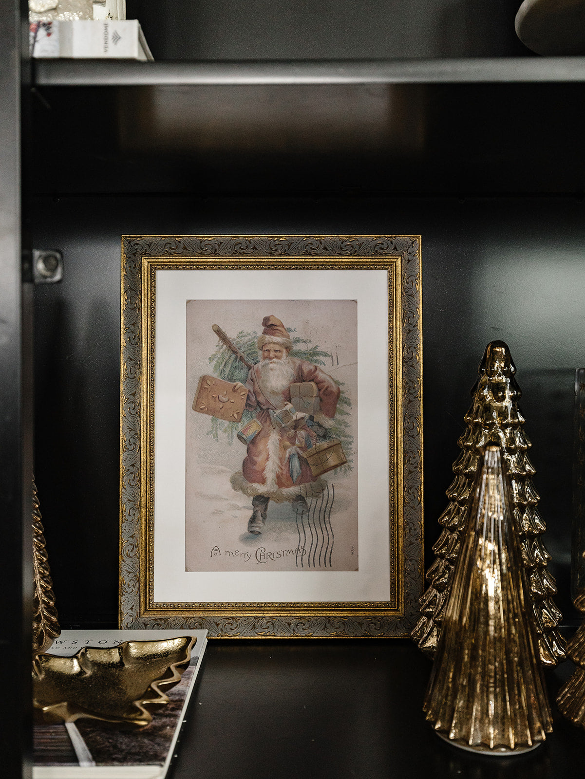 Santa Postcard Framed Art - 2 Sizes