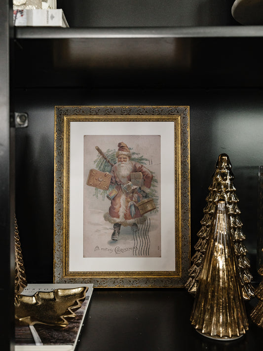 Santa Postcard Framed Art - 2 Sizes