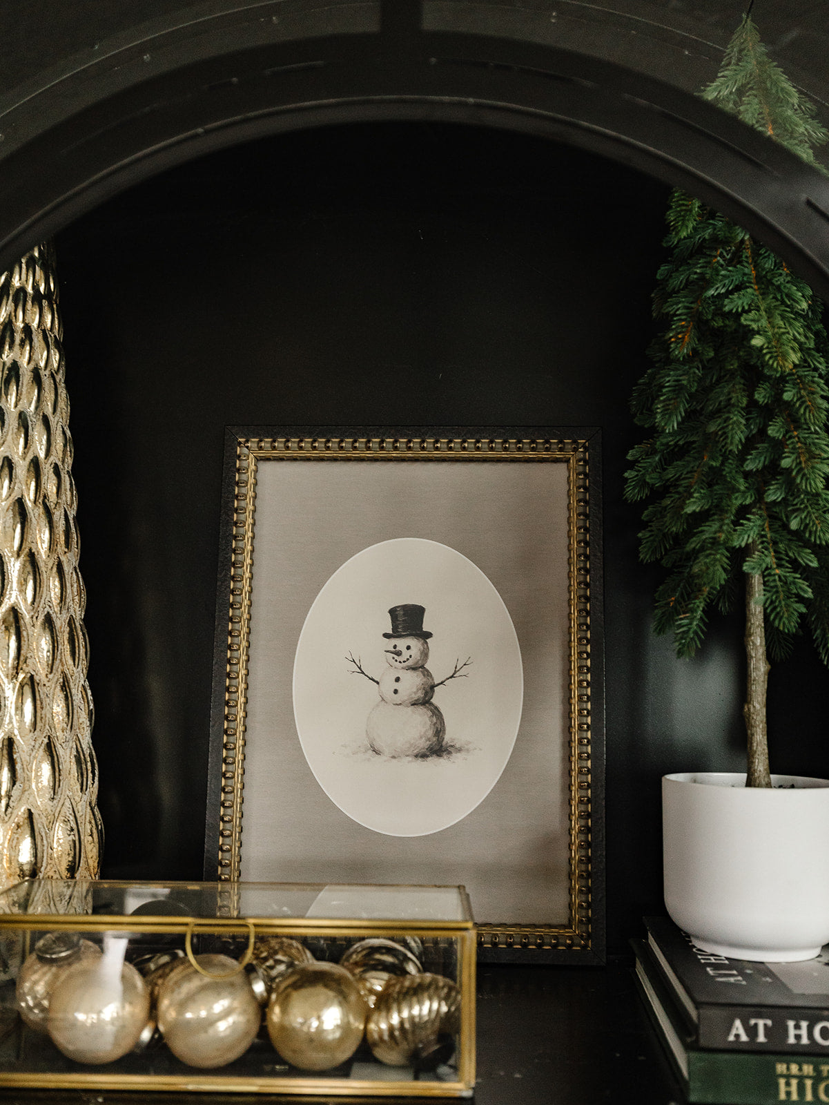 Top Hat Snowman Framed Art - 3 Sizes