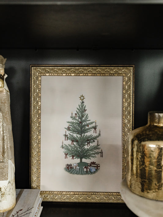 Christmas Tree Tied with Bows Framed Art - 2 Sizes