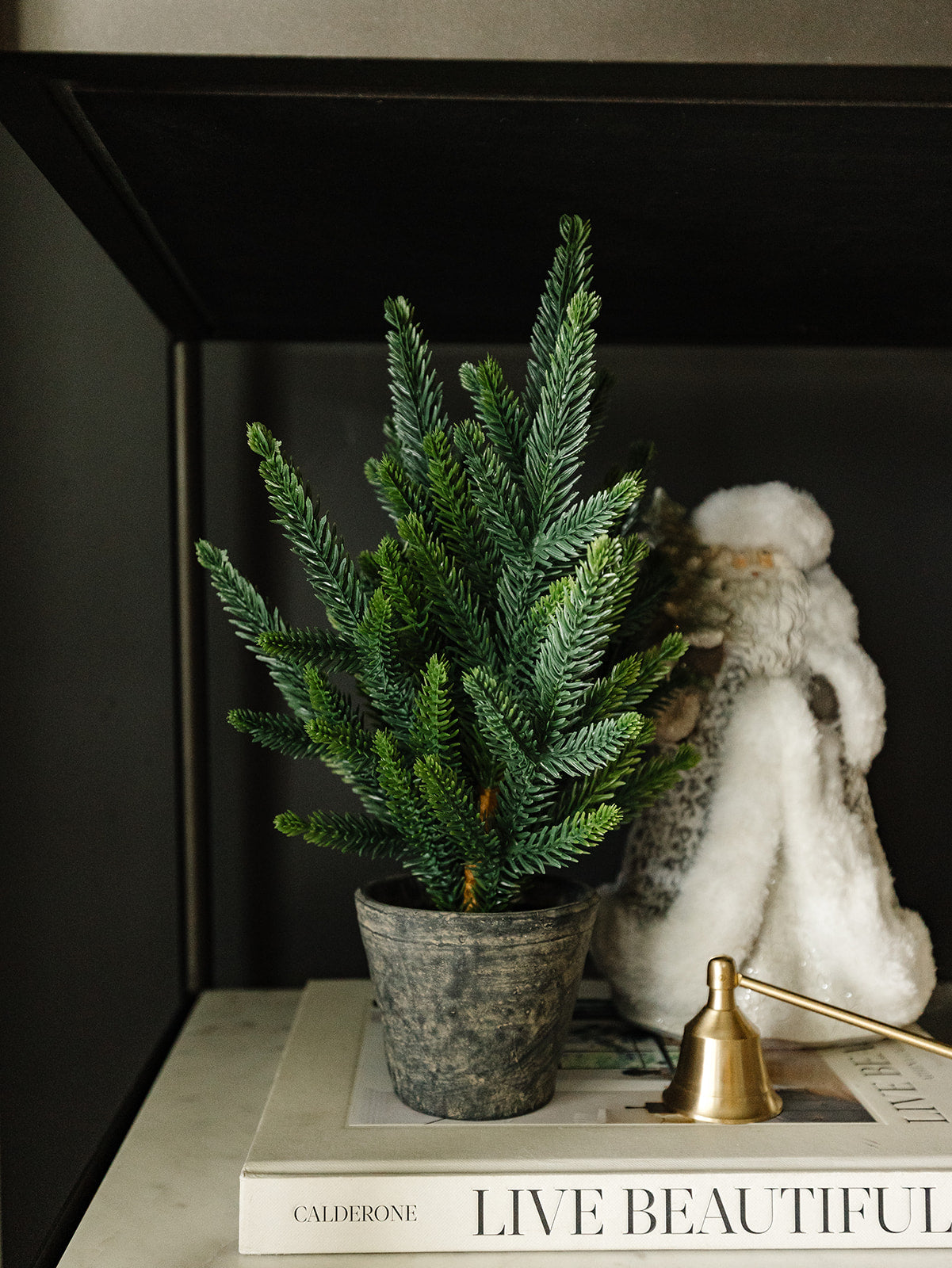 Pine Tree in Cement Pot - 13"