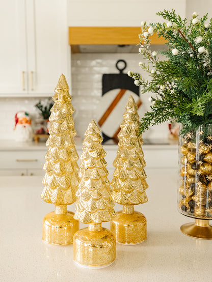 Mountain Pine Rotating LED Antique Gold Tree - 3 Sizes - Local pick up only