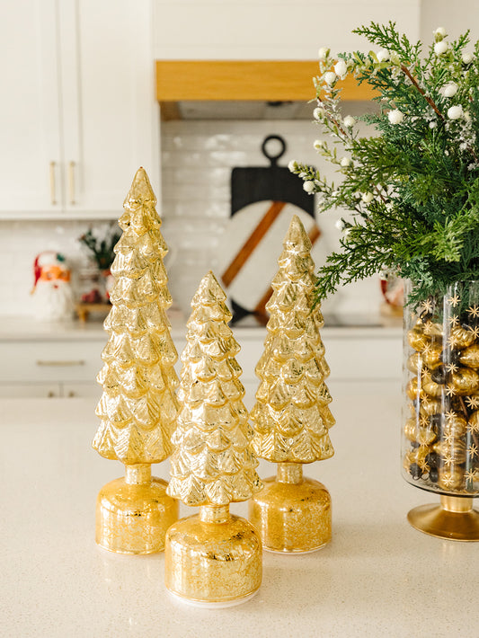 Mountain Pine Rotating LED Antique Gold Tree - 3 Sizes - Local pick up only