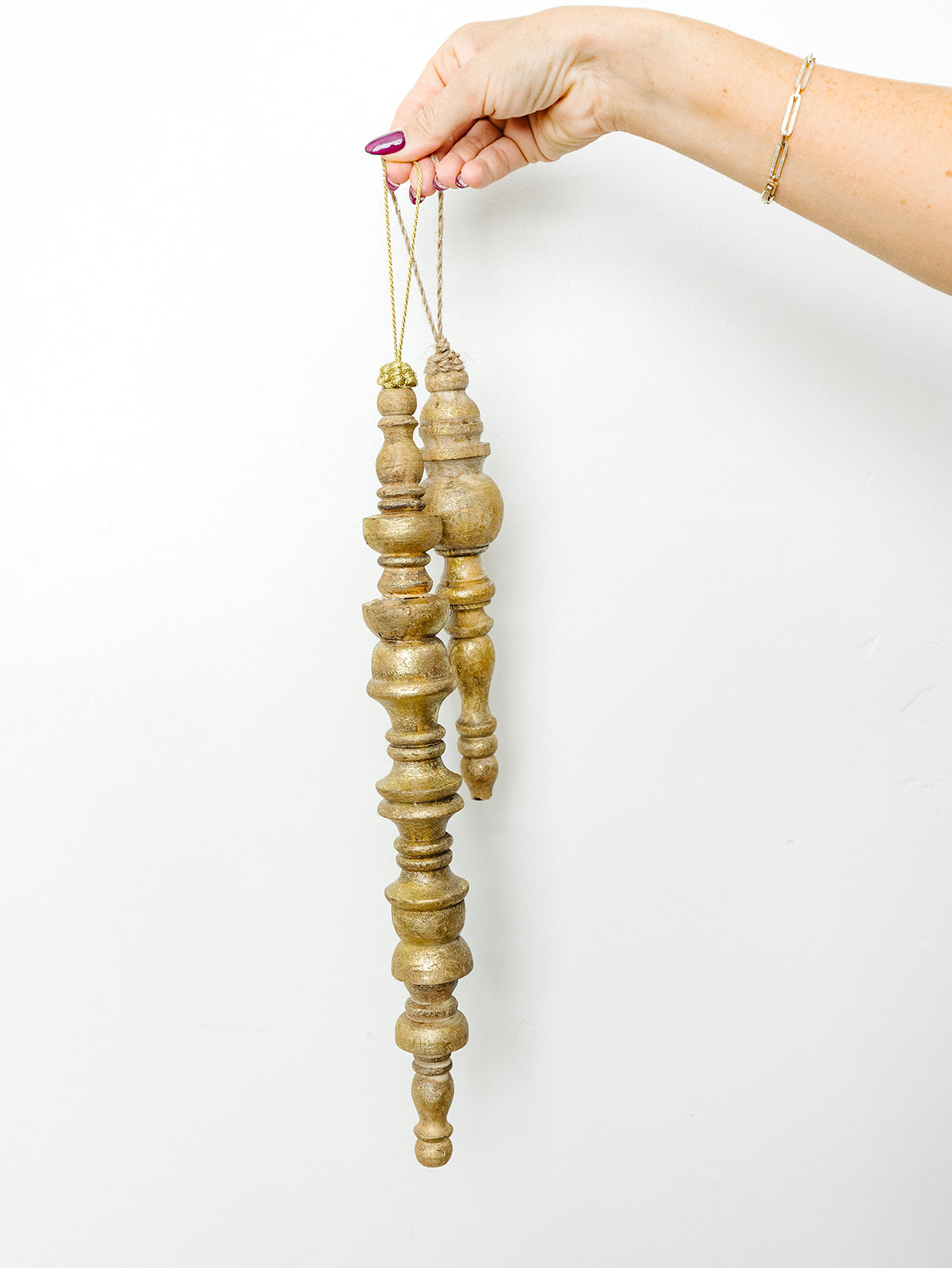 Antique Gold Wood Finial Ornament - 2 Sizes