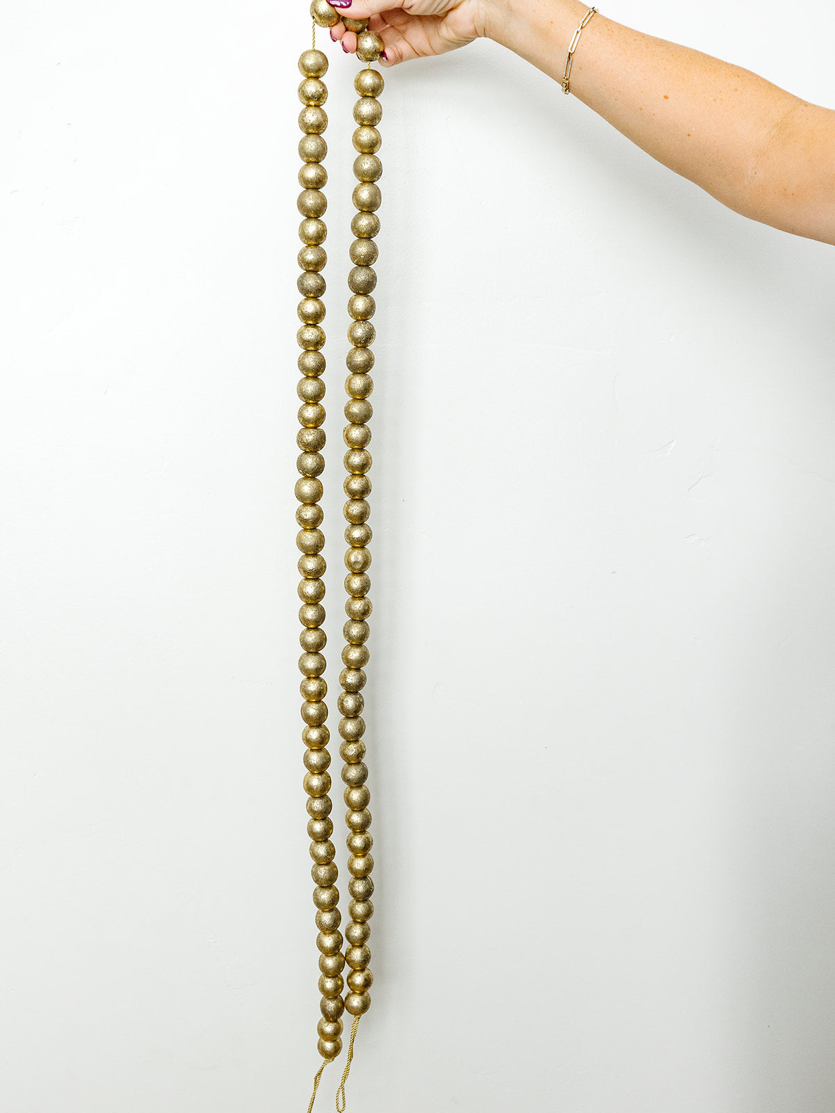 Gold Wood Bead Garland 6' - 2 Sizes