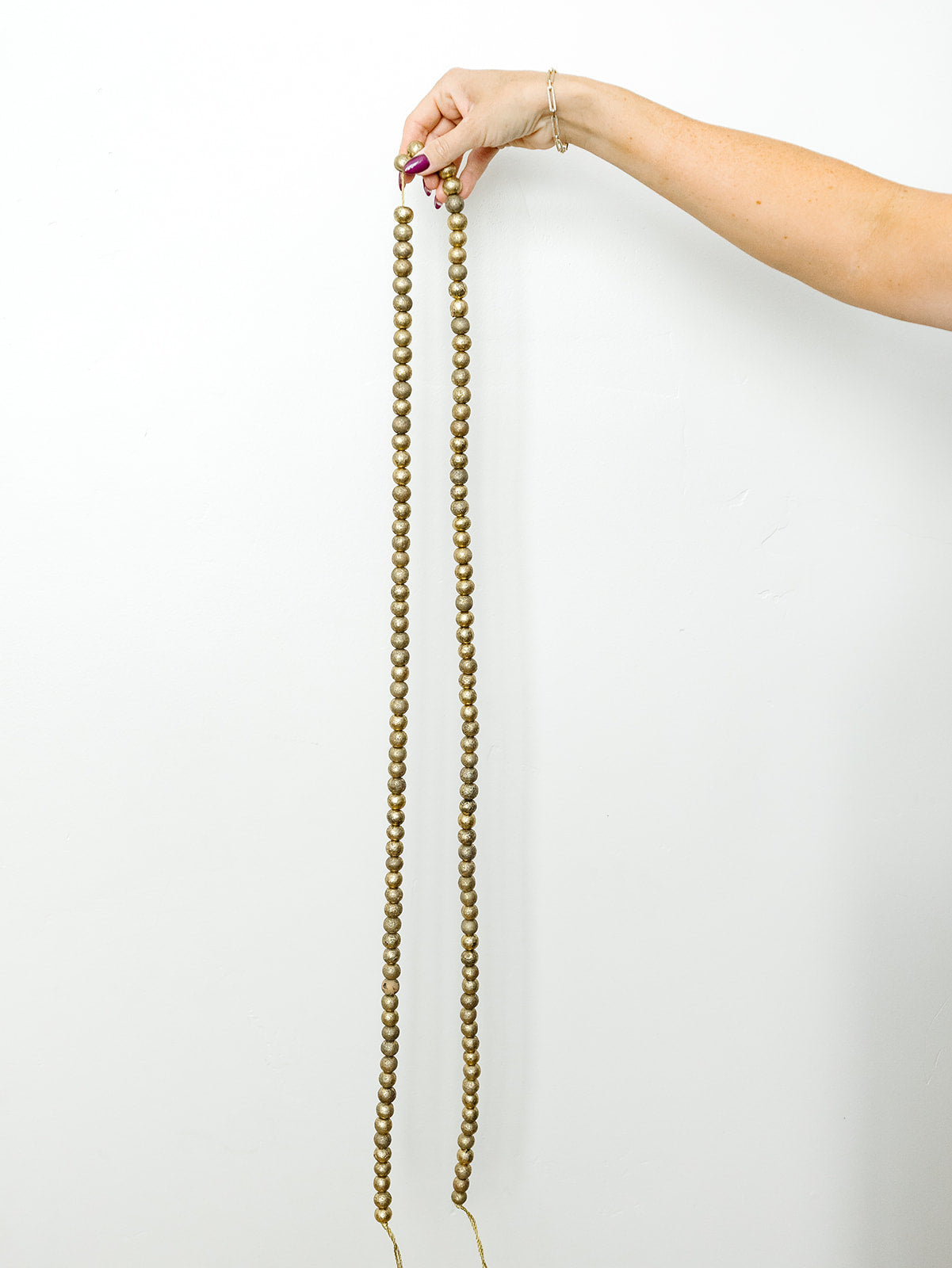 Gold Wood Bead Garland 6' - 2 Sizes